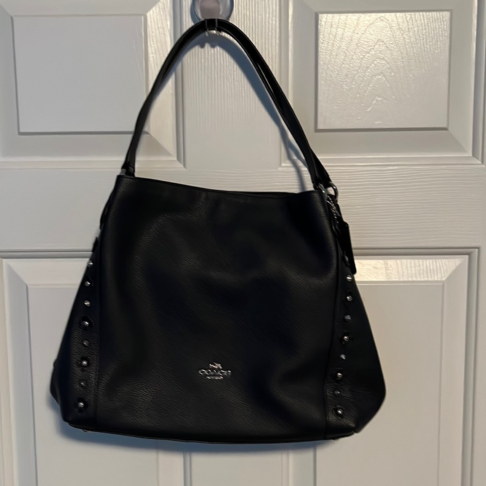Coach Edie Navy floral rivet